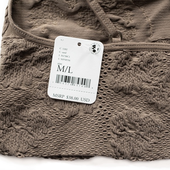 NWT Free People Candy Seamless Bra in Sand Sz Med/Lrg - Picture 14 of 16